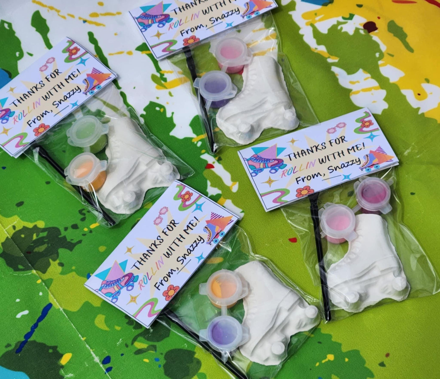 Rollerblade Paint Kit Party Favors | Fun Kids Art Activity | DIY Plaster Craft | Retro Birthday Gift l Kids Party Gifts l Rollerblade theme