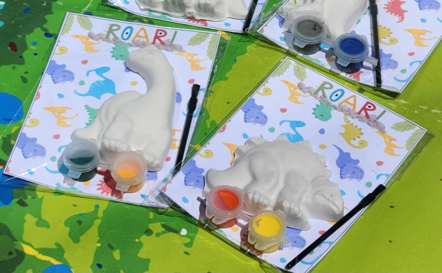 Dino Party Favors | Dinosaur Plaster Paint Kits | DIY Kids Craft | Birthday Activity | Dino Goodie Bags | Classroom Gifts