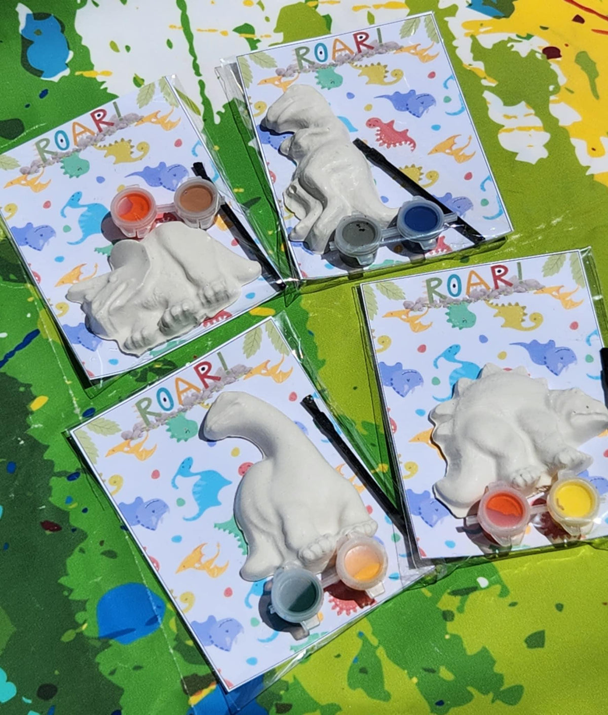 Dino Party Favors | Dinosaur Plaster Paint Kits | DIY Kids Craft | Birthday Activity | Dino Goodie Bags | Classroom Gifts