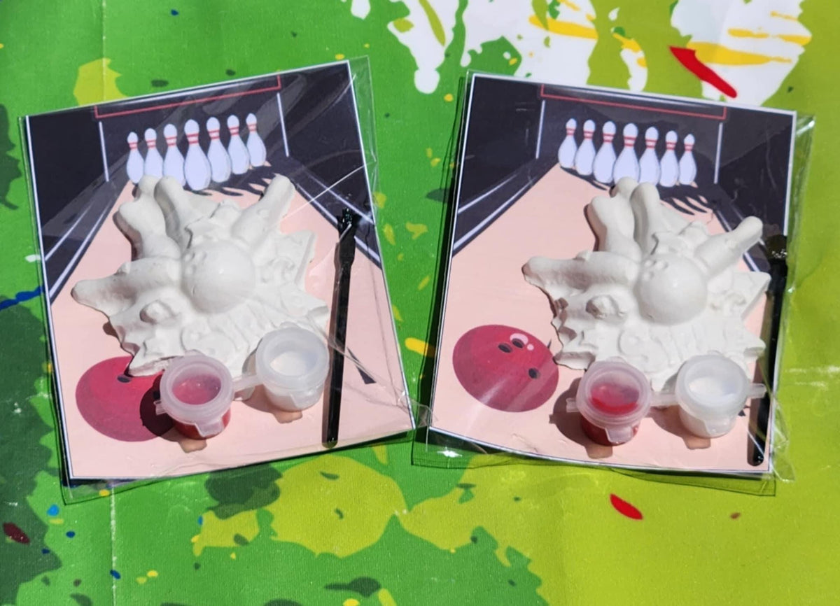Bowling Party Favor Kit: DIY Plaster Painting Craft Activity