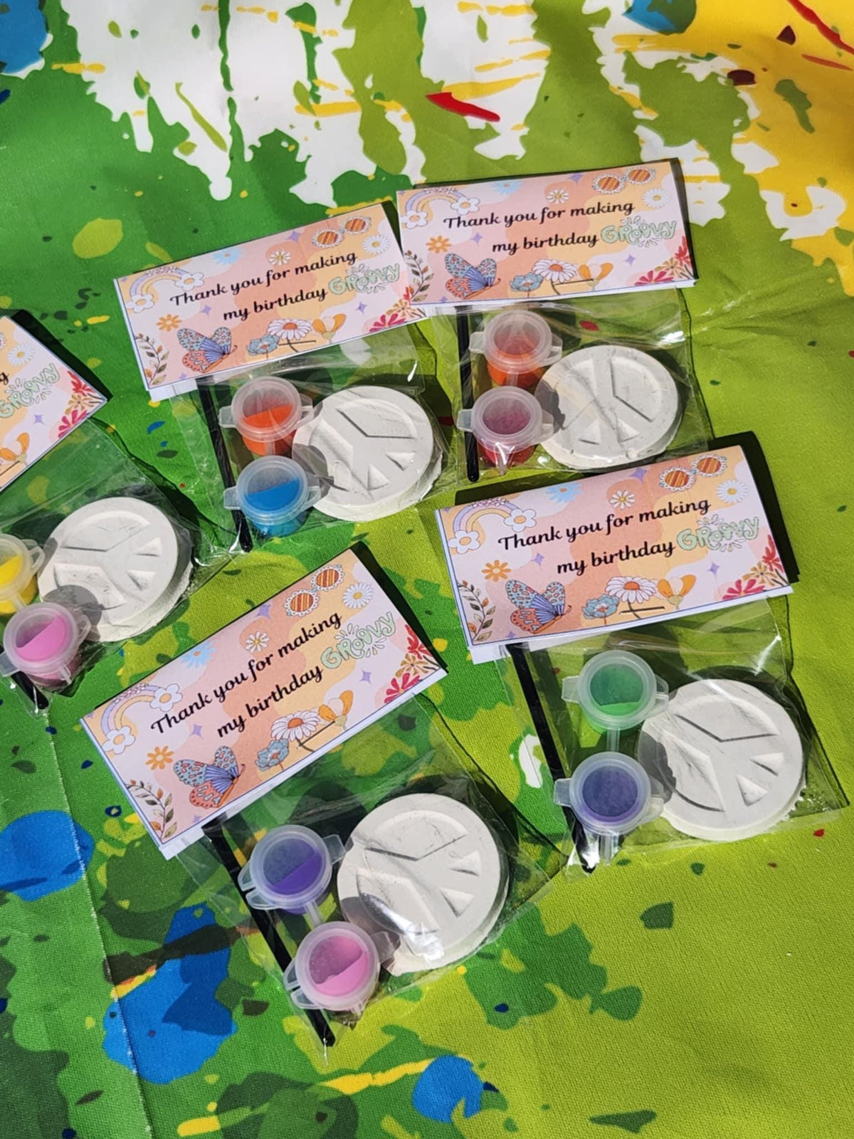 Groovy Peace Sign Paint Kit | 70s Birthday Party Favor | DIY Hippie Craft for Kids | Retro Art Activity | Peace Sign Painting Kit