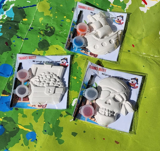 Pirate Paint Kit Party Favor | Treasure Chest, Ship & Skull Craft | Kids DIY Pirate Activity | Birthday Party Favor | Pirate Art Gift