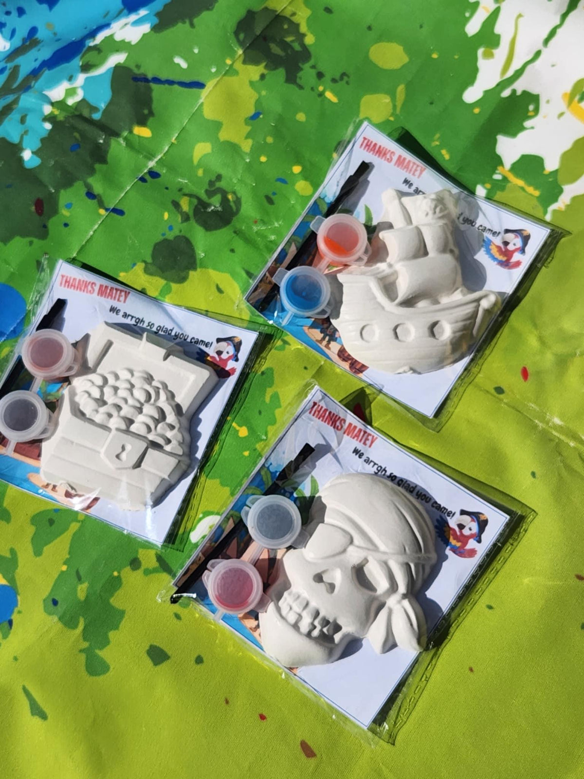 Pirate Paint Kit Party Favor | Treasure Chest, Ship & Skull Craft | Kids DIY Pirate Activity | Birthday Party Favor | Pirate Art Gift