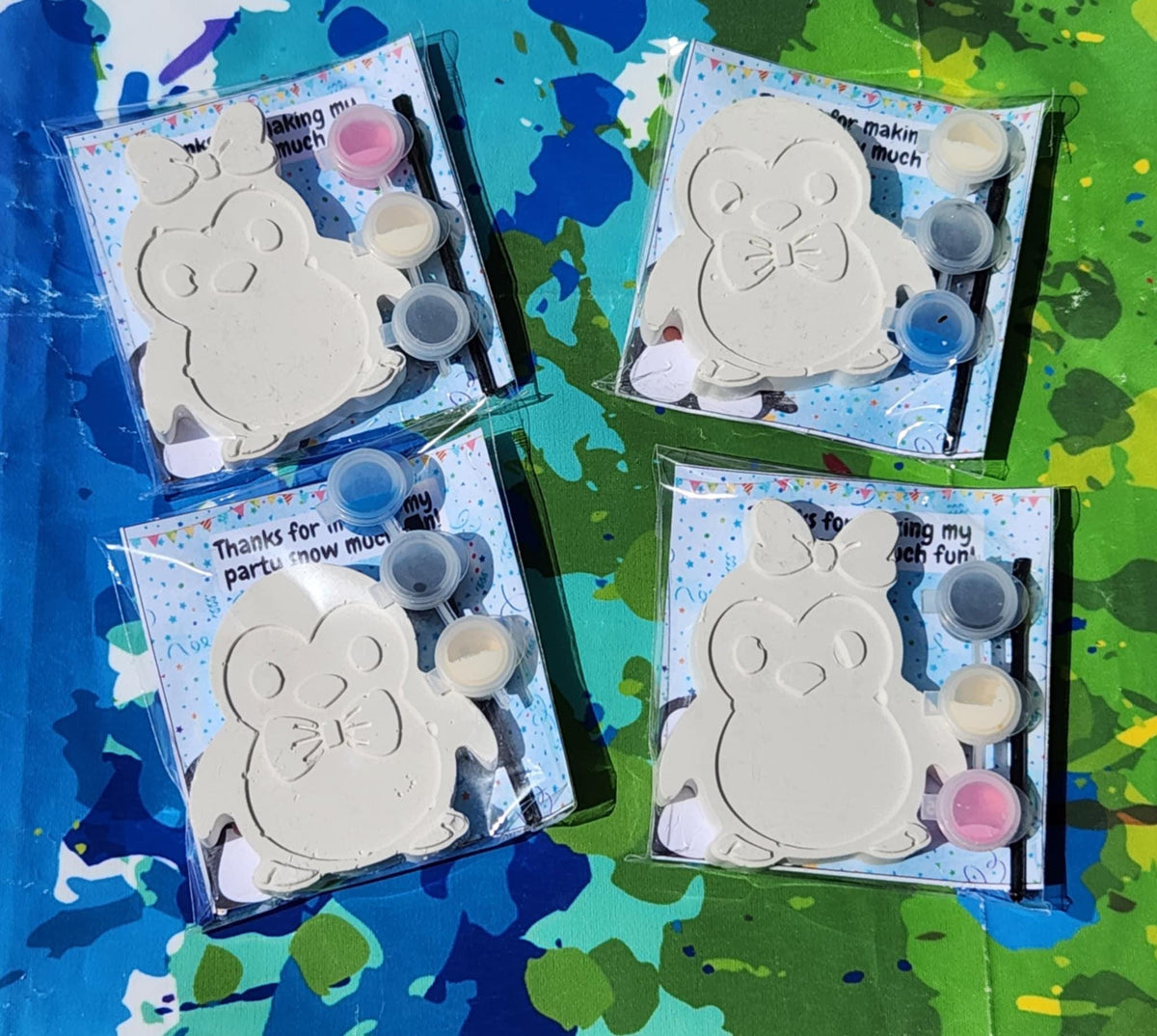 Paint Your Own Penguin Kit – DIY Party Favor for Kids | Winter Birthday Craft | Plaster Painting Activity l Penguin Birthday Party Favor