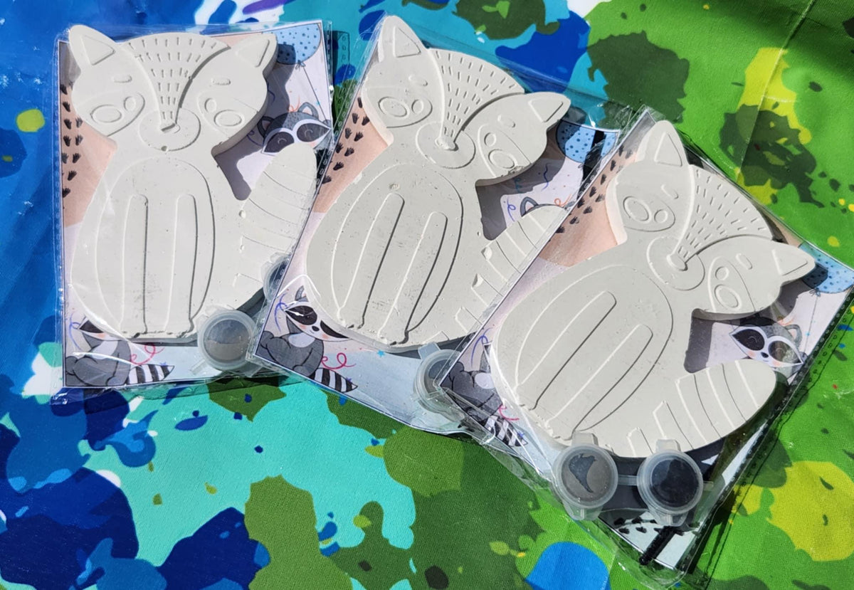 Paint Your Own Raccoon Plaster Kit: Kids' Craft Activity