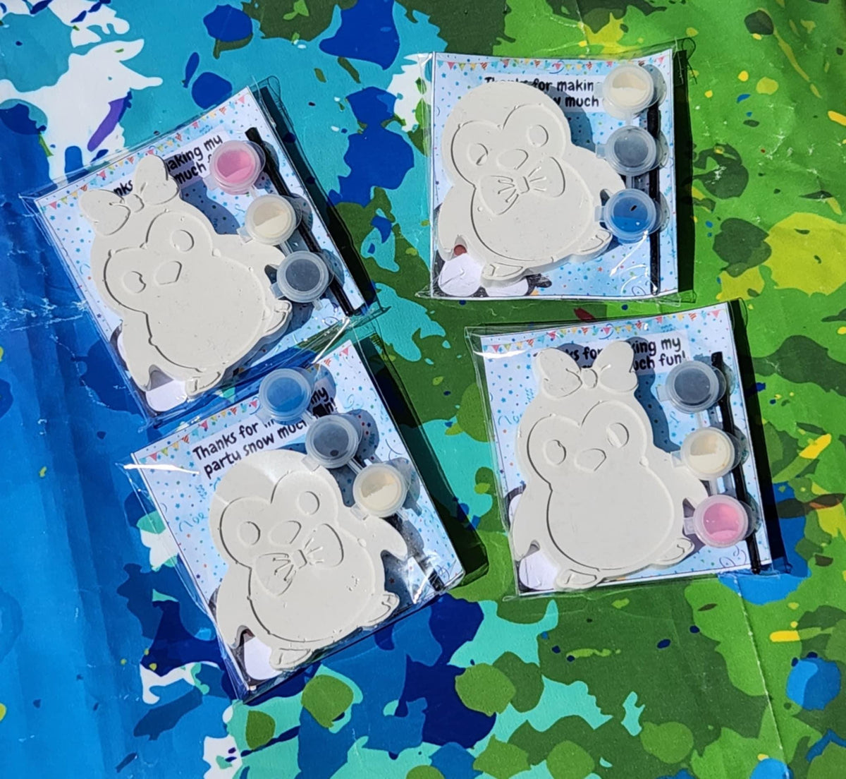 Paint Your Own Penguin Kit – DIY Party Favor for Kids | Winter Birthday Craft | Plaster Painting Activity l Penguin Birthday Party Favor