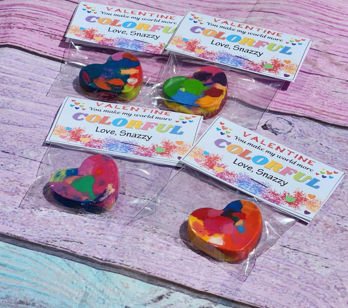 Valentine’s Day Cards with Heart Crayons | Classroom Valentines | Party Favors | Non-Candy Valentines Gifts for Kids