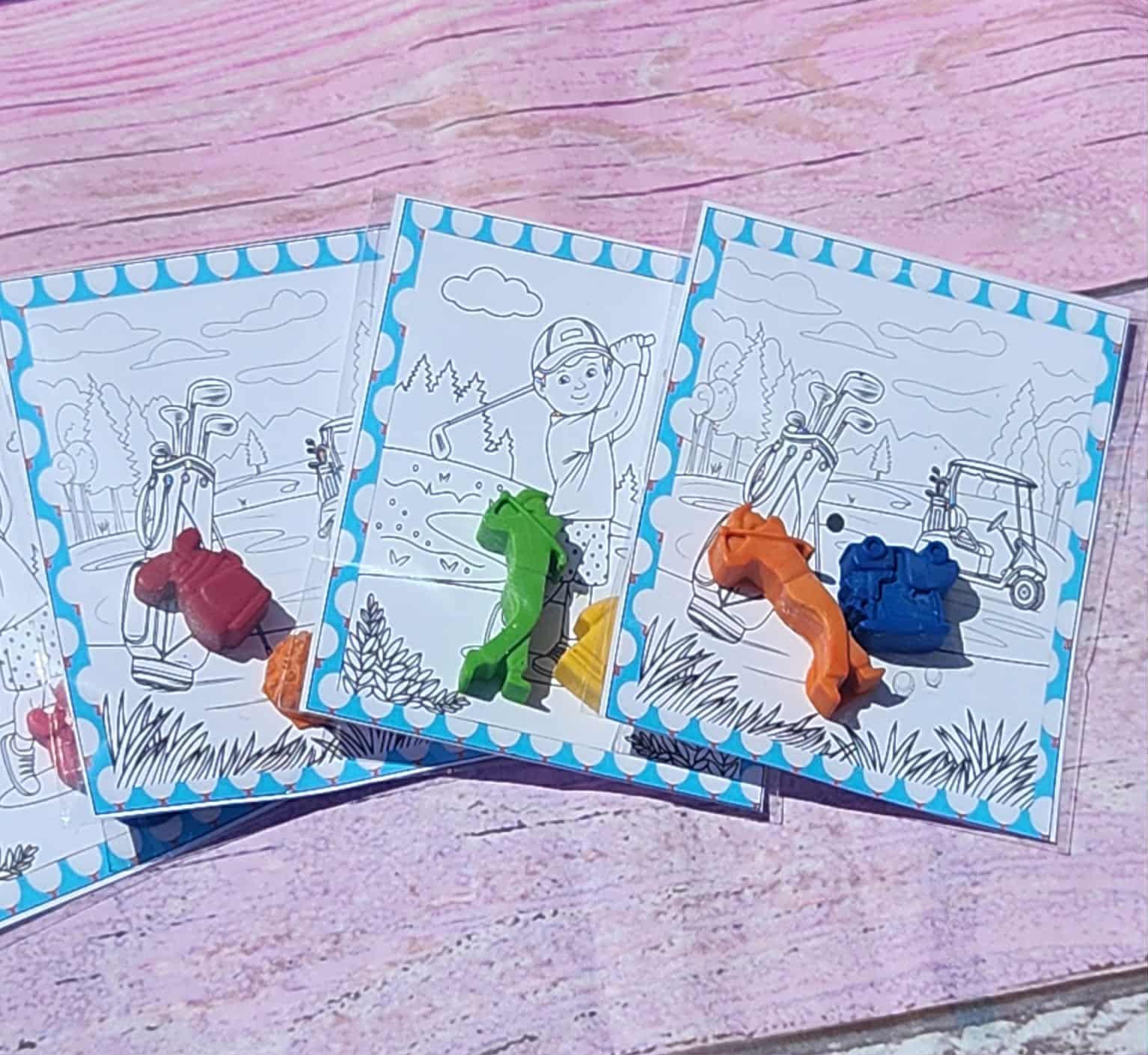 Kids Golf Crayons - Golf Party Favors for Kids, Fun Birthday Favor, Non-Toxic Crayon Set, Sports Party Supplies