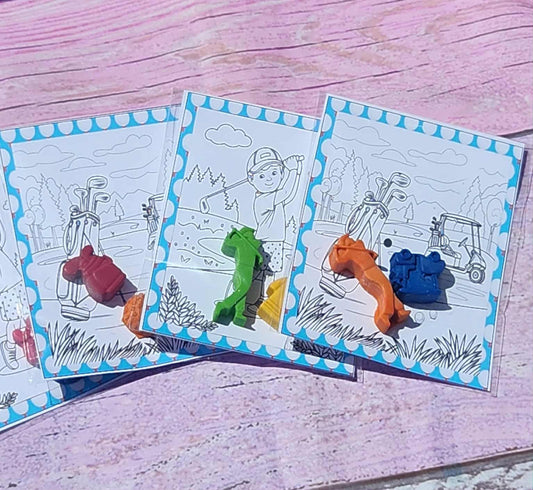 Kids Golf Crayons - Golf Party Favors for Kids, Fun Birthday Favor, Non-Toxic Crayon Set, Sports Party Supplies