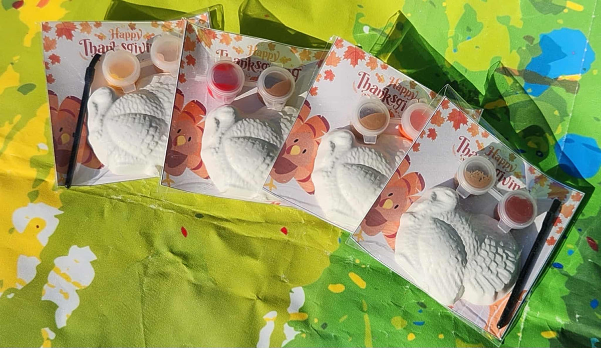 Turkey Thanksgiving Paint Kits for Kids – Thanksgiving Party Favors – Fall Activities – Classroom Crafts – Kids Art Kit