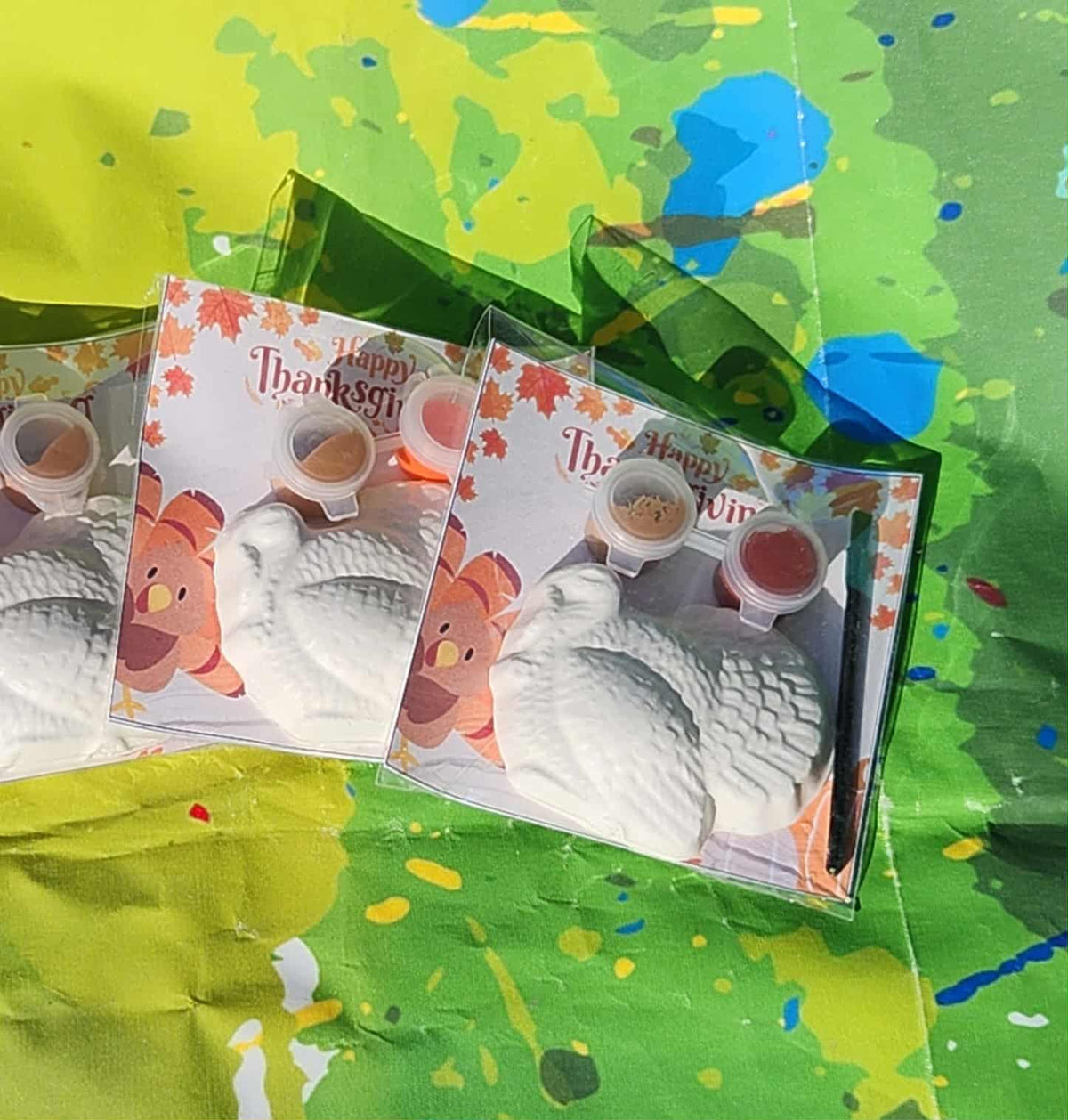 Turkey Thanksgiving Paint Kits for Kids – Thanksgiving Party Favors – Fall Activities – Classroom Crafts – Kids Art Kit