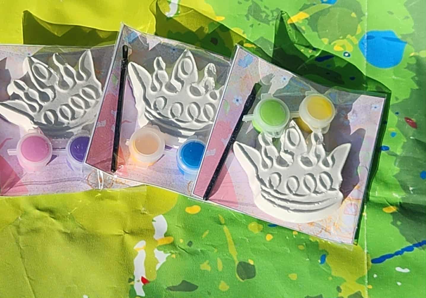 Princess Crown Plaster Paint Kits - Royal Party Favors for Girls - DIY Princess Craft Activity - Birthday Crown Kit - Fairy Tale Theme