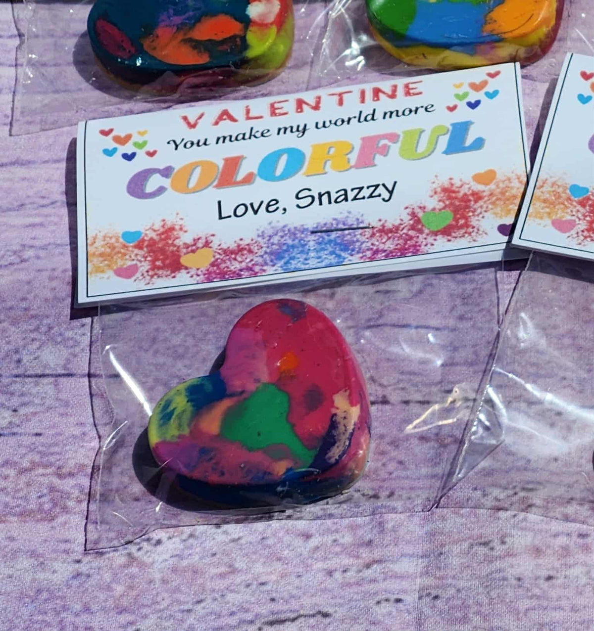 Valentine’s Day Cards with Heart Crayons | Classroom Valentines | Party Favors | Non-Candy Valentines Gifts for Kids