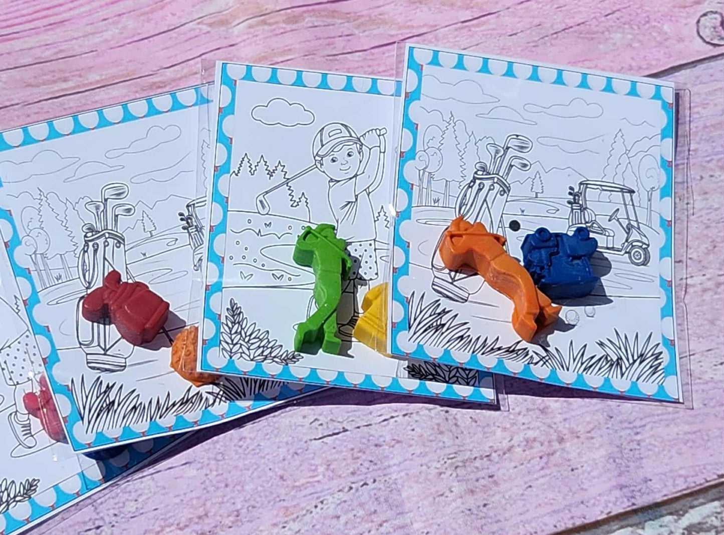 Kids Golf Crayons - Golf Party Favors for Kids, Fun Birthday Favor, Non-Toxic Crayon Set, Sports Party Supplies