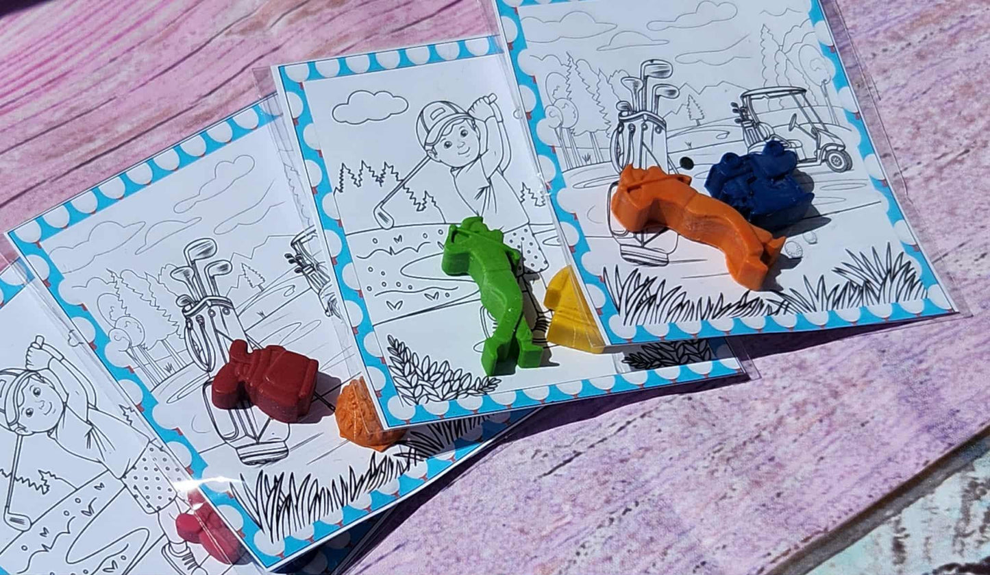 Kids Golf Crayons - Golf Party Favors for Kids, Fun Birthday Favor, Non-Toxic Crayon Set, Sports Party Supplies