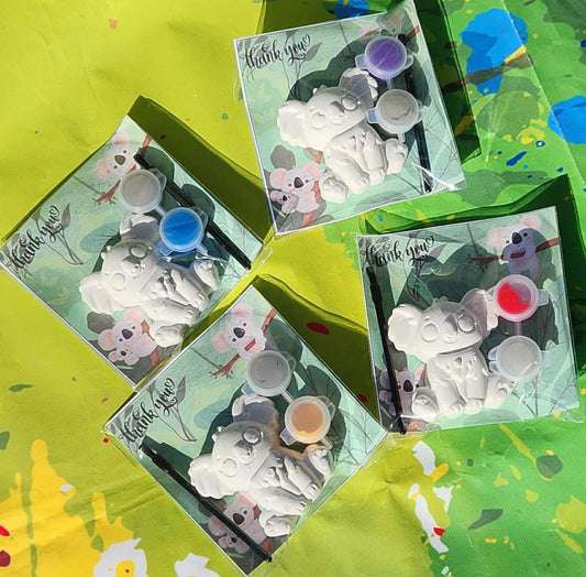 Koala Paint Kits for Kids | Animal Party Favors | DIY Painting Activity | Birthday Party Craft | Non-Toxic Plaster Paint Kits | Aussie Party