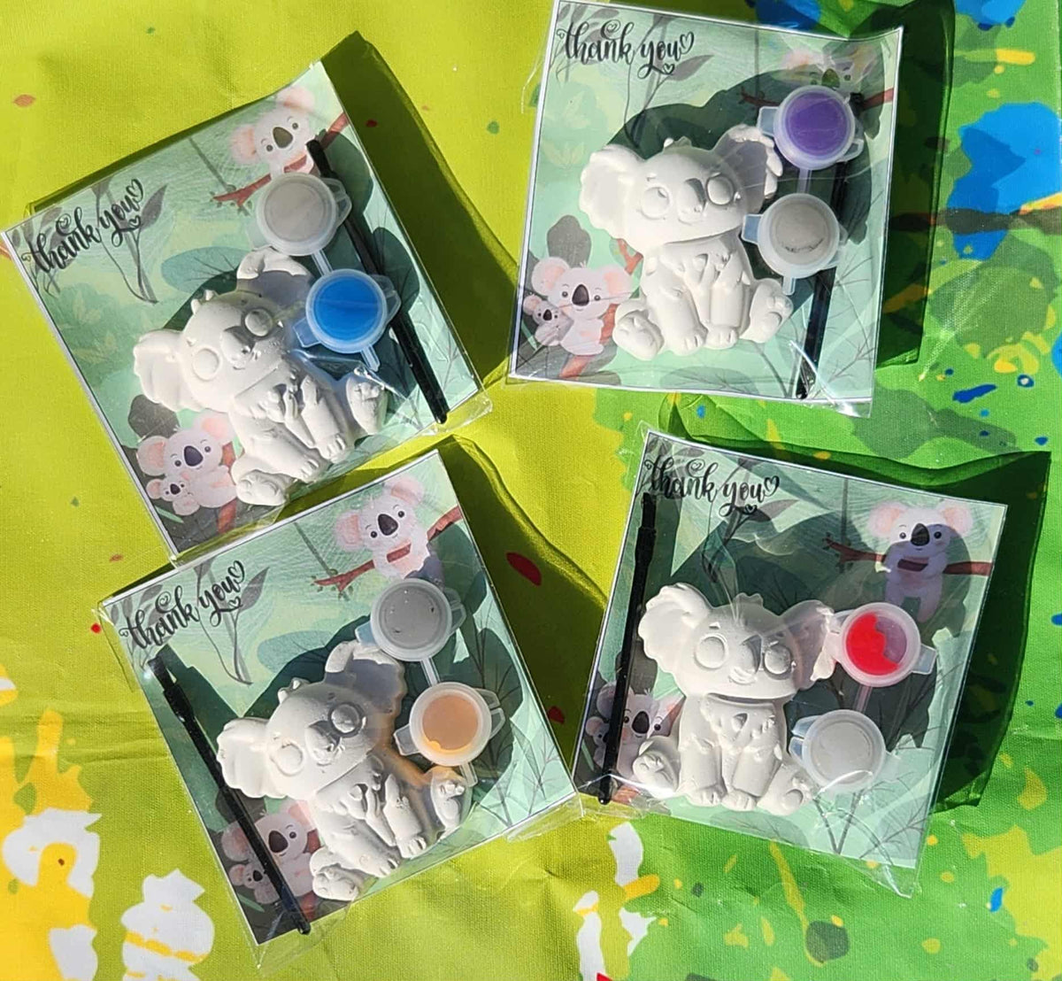 Koala Paint Kits for Kids | Animal Party Favors | DIY Painting Activity | Birthday Party Craft | Non-Toxic Plaster Paint Kits | Aussie Party