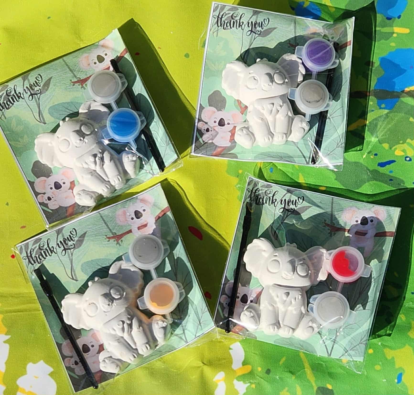 Koala Paint Kits for Kids | Animal Party Favors | DIY Painting Activity | Birthday Party Craft | Non-Toxic Plaster Paint Kits | Aussie Party