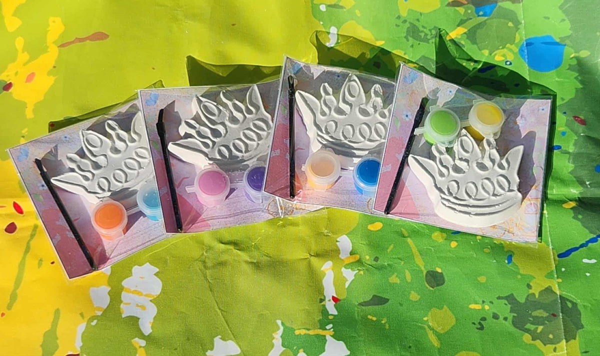 Princess Crown Plaster Paint Kits - Royal Party Favors for Girls - DIY Princess Craft Activity - Birthday Crown Kit - Fairy Tale Theme