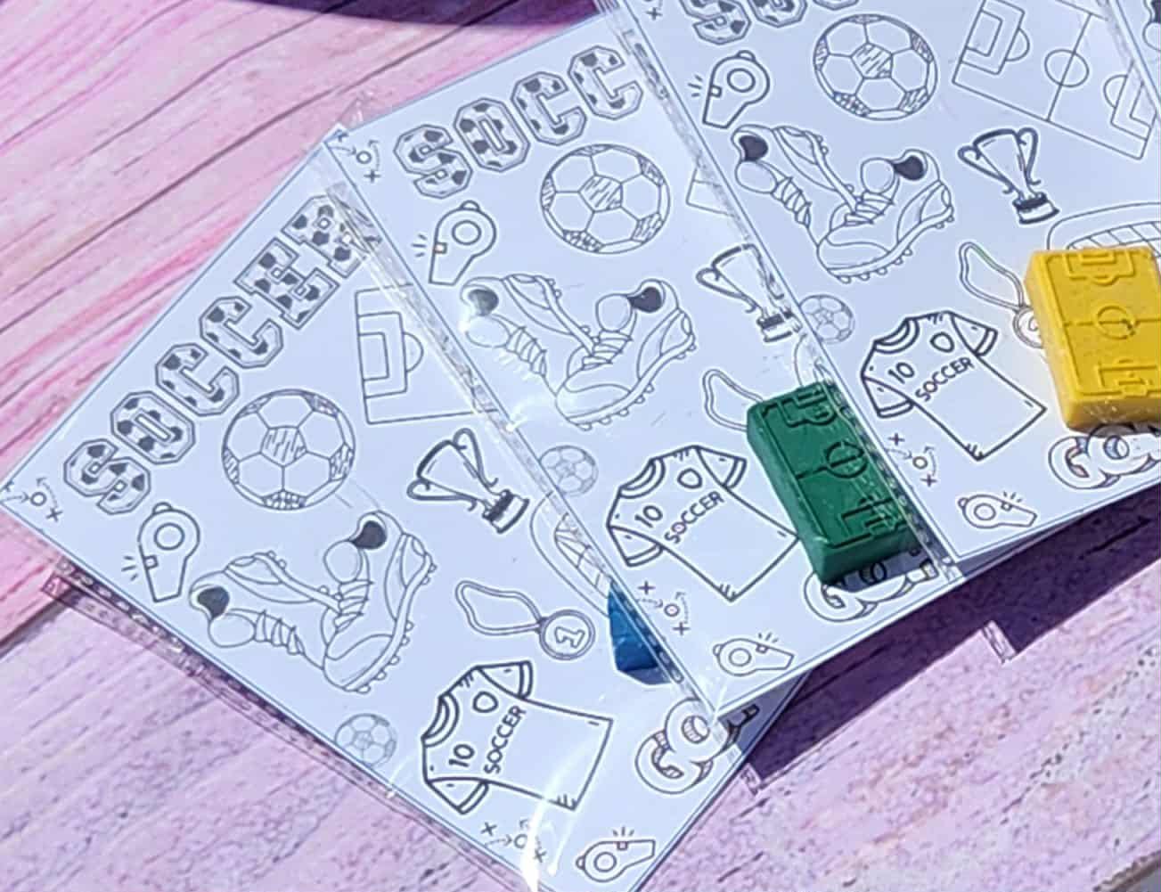 Soccer Coloring Kits with Crayons | Sports Party Favors | Kids Soccer Activity | Non-Toxic Crayons | Birthday Party Favors | Team Gifts