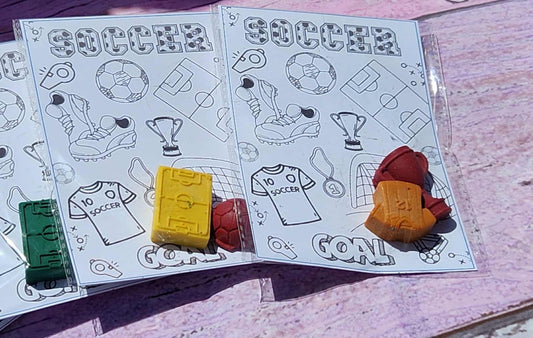 Soccer Coloring Kits with Crayons | Sports Party Favors | Kids Soccer Activity | Non-Toxic Crayons | Birthday Party Favors | Team Gifts