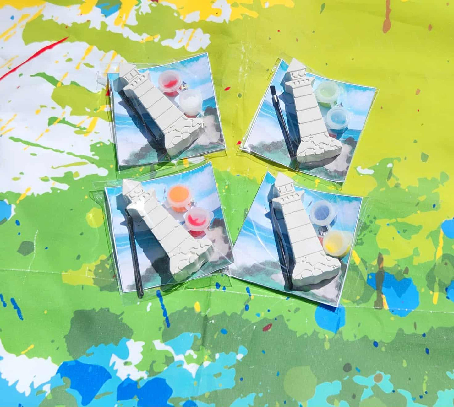 Lighthouse Plaster Painting Kit | DIY Craft for Kids | Nautical Party Favor | Non-Toxic Paint Kit | Summer Party Activity | Coastal Theme