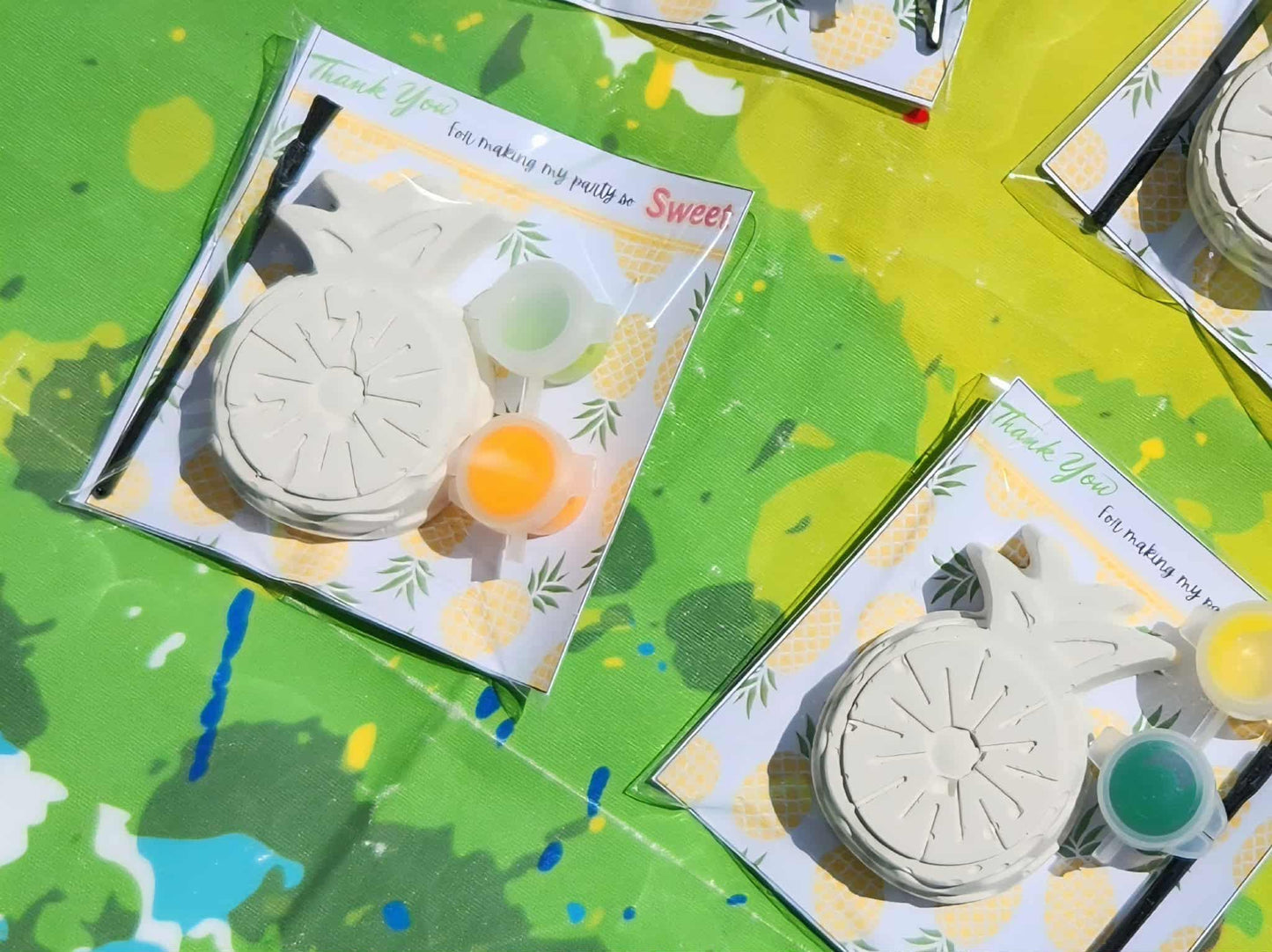 Pineapple Plaster Painting Kit | Craft for Kids | Summer Party Favor | Non-Toxic Paint Kit | Tropical Birthday Activity | Luau Party Favor
