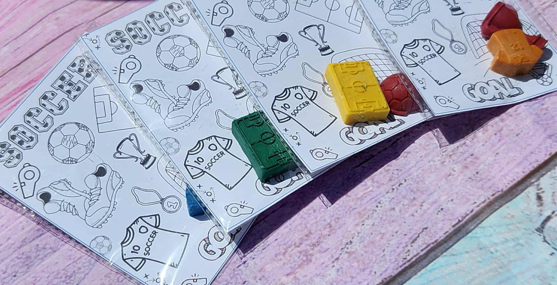 Soccer Coloring Kits with Crayons | Sports Party Favors | Kids Soccer Activity | Non-Toxic Crayons | Birthday Party Favors | Team Gifts