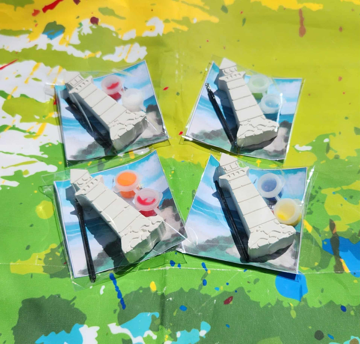 Lighthouse Plaster Painting Kit | DIY Craft for Kids | Nautical Party Favor | Non-Toxic Paint Kit | Summer Party Activity | Coastal Theme
