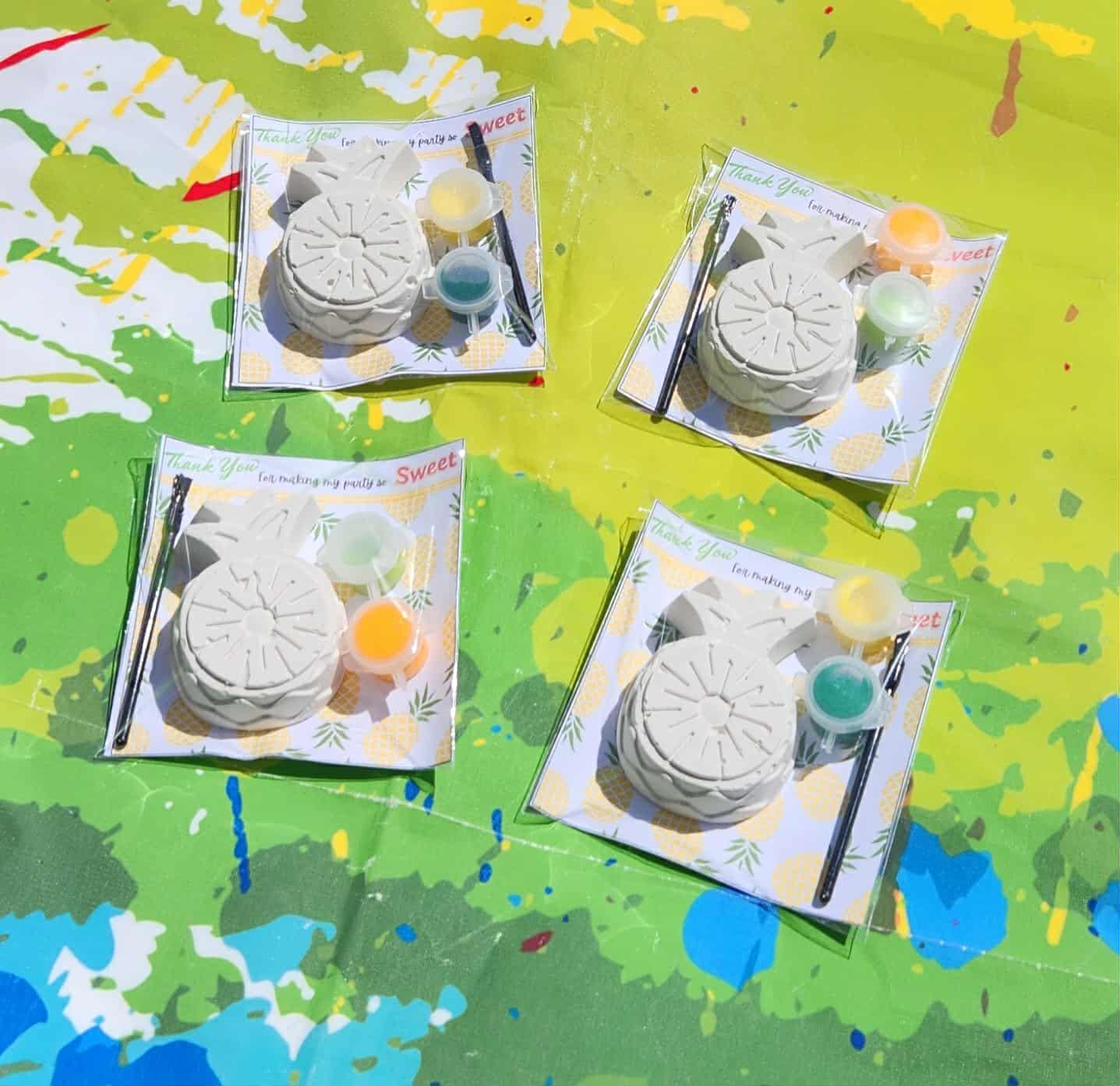 Pineapple Plaster Painting Kit | Craft for Kids | Summer Party Favor | Non-Toxic Paint Kit | Tropical Birthday Activity | Luau Party Favor