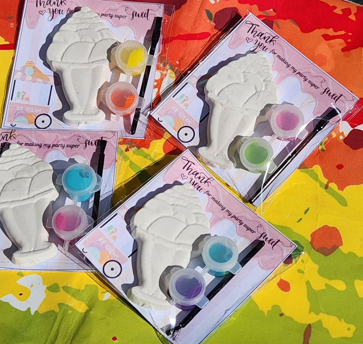 Ice Cream Sundae Plaster Paint Craft | Kids Birthday Party Favor