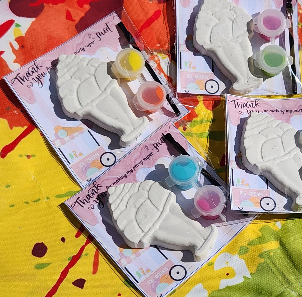 Ice Cream Sundae Plaster Paint Craft | Kids Birthday Party Favor