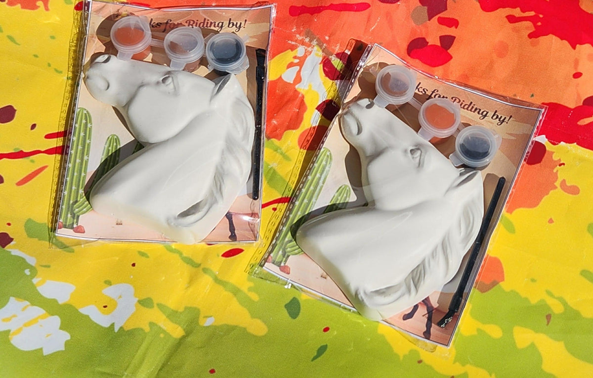 Horse Plaster Paint Kits | Party Favors for Kids | Non-Toxic Paint Set | Farm Birthday Activity | Creative Gift l Western l Cowboy