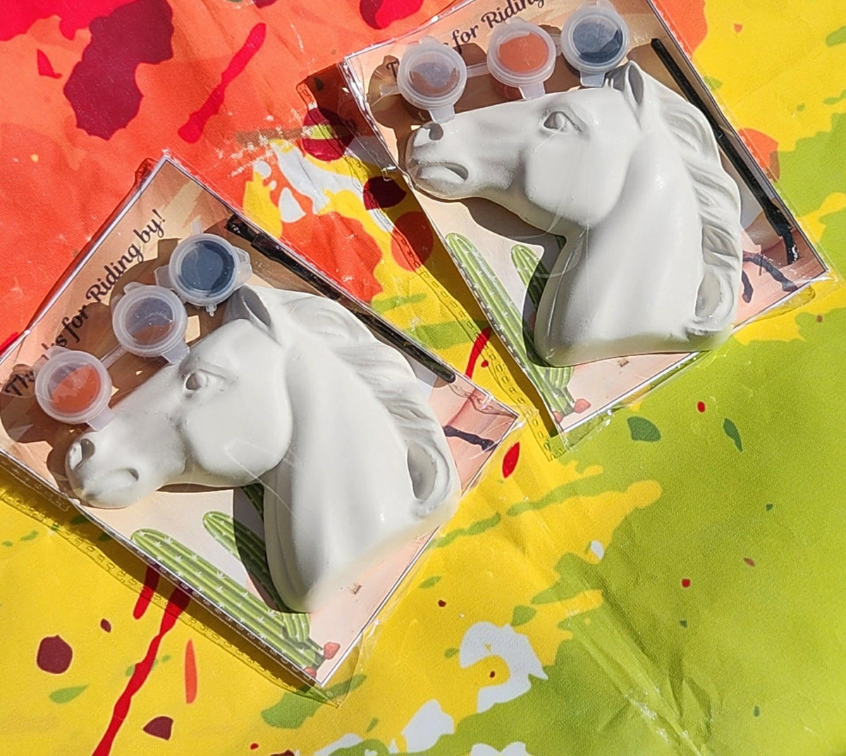 Horse Plaster Paint Kits | Party Favors for Kids | Non-Toxic Paint Set | Farm Birthday Activity | Creative Gift l Western l Cowboy