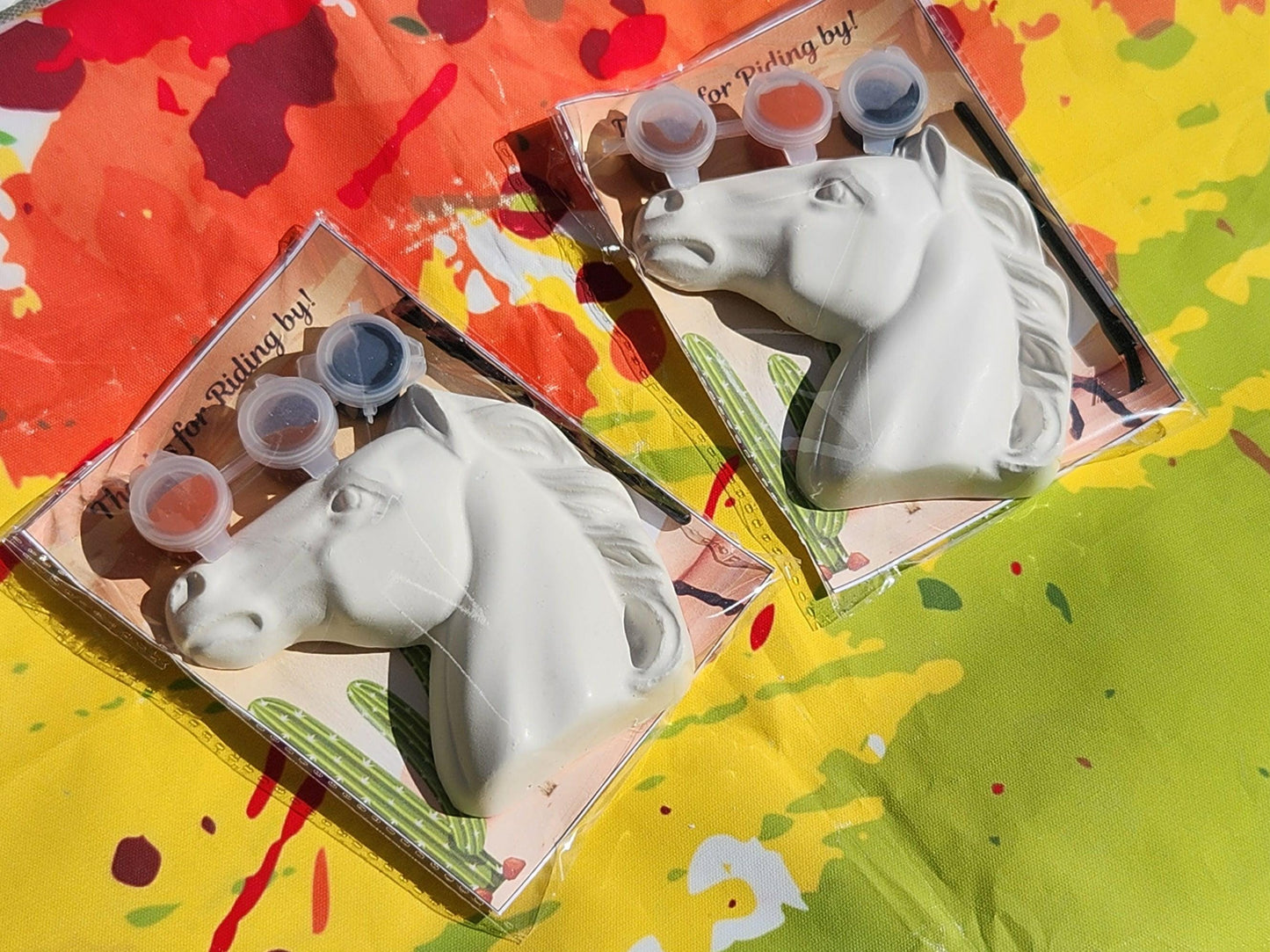 Horse Plaster Paint Kits | Party Favors for Kids | Non-Toxic Paint Set | Farm Birthday Activity | Creative Gift l Western l Cowboy