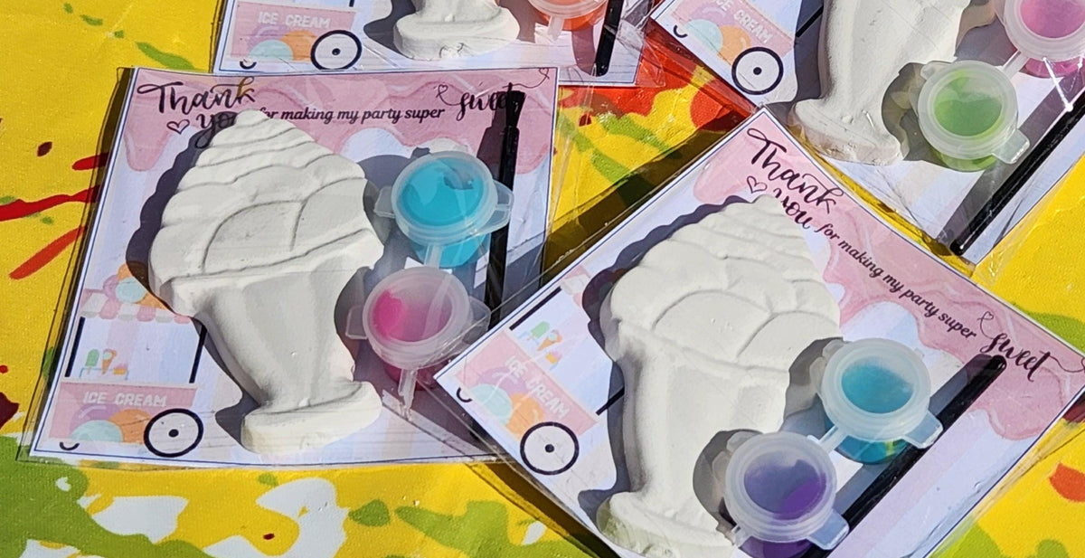 Ice Cream Sundae Plaster Paint Craft | Kids Birthday Party Favor
