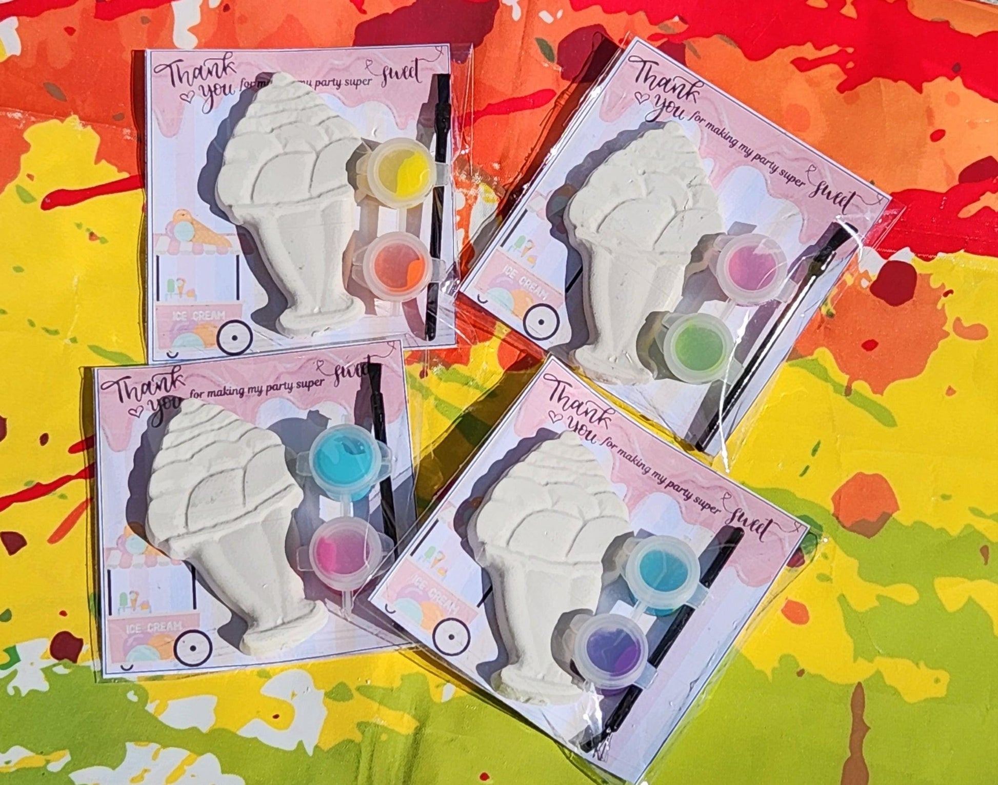 Ice Cream Sundae Plaster Paint Craft | Kids Birthday Party Favor