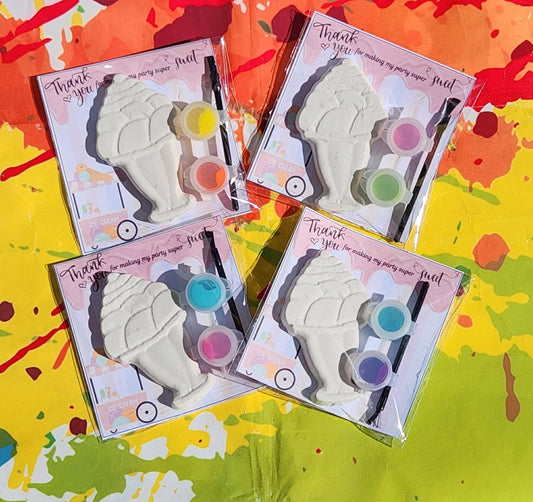 Ice Cream Sundae Plaster Paint Craft | Kids Birthday Party Favor