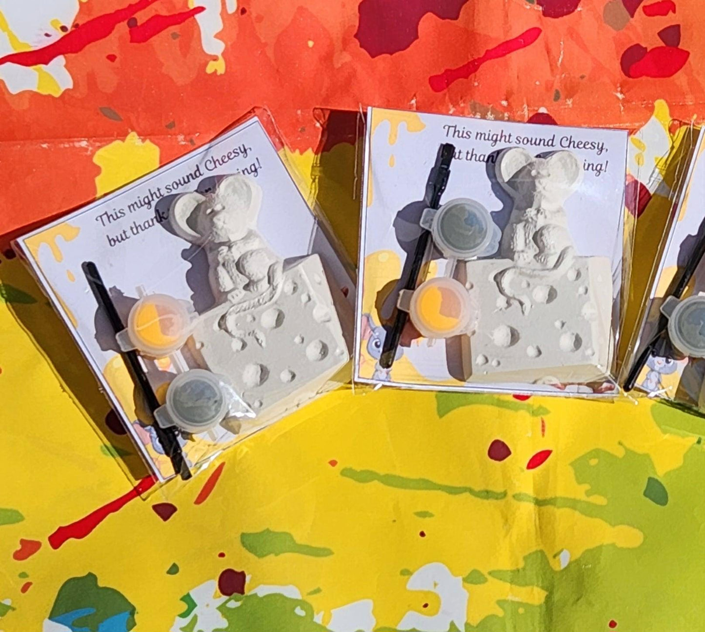 Mouse and Cheese Plaster Painting Craft | Non-Toxic Kids Activity