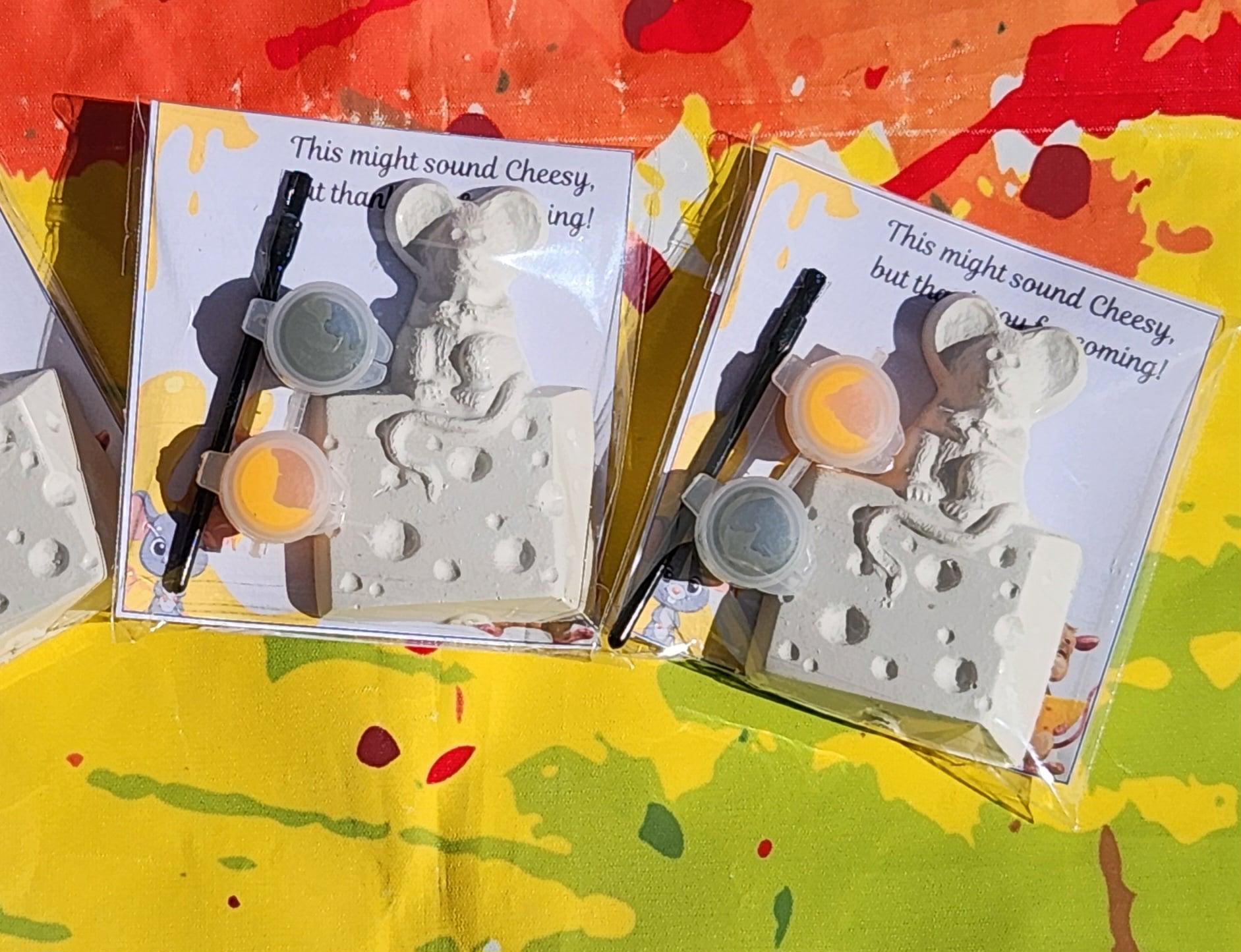 Mouse and Cheese Plaster Painting Craft | Non-Toxic Kids Activity
