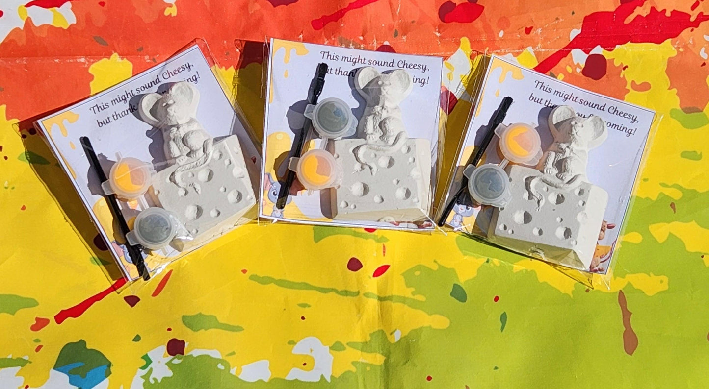 Mouse and Cheese Plaster Painting Craft | Non-Toxic Kids Activity
