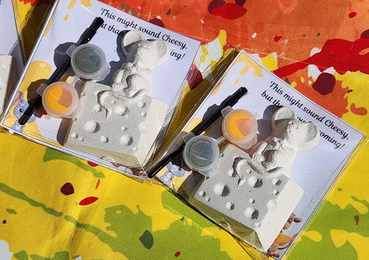 Mouse and Cheese Plaster Painting Craft | Non-Toxic Kids Activity