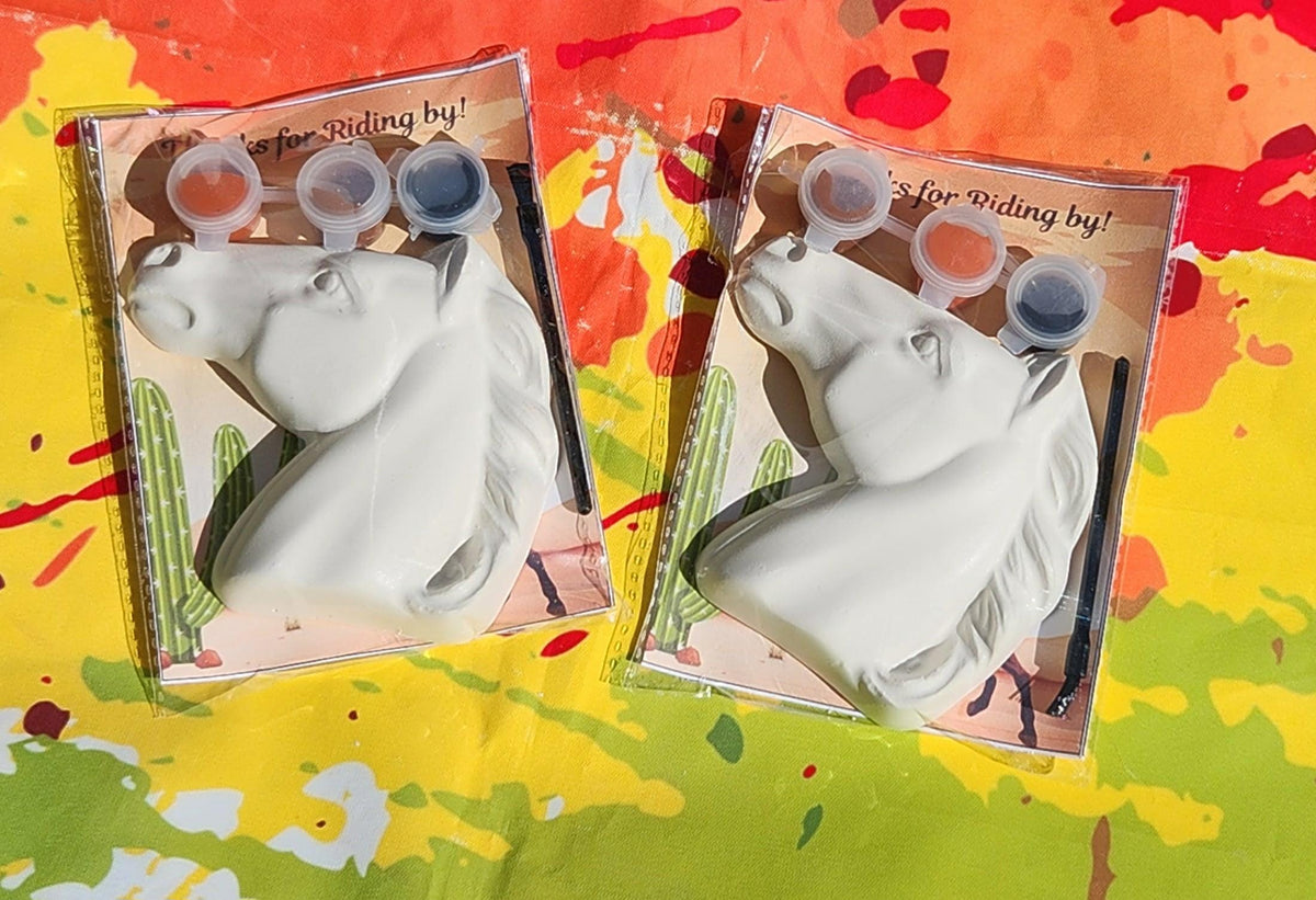 Horse Plaster Paint Kits | Party Favors for Kids | Non-Toxic Paint Set | Farm Birthday Activity | Creative Gift l Western l Cowboy