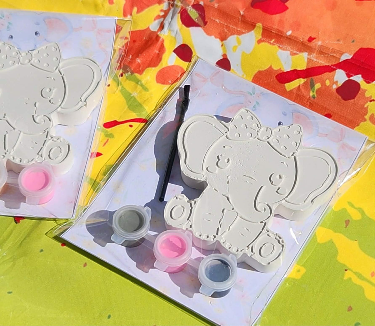 Elephant Paint Kits for Kids – DIY Plaster Painting Craft, Jungle Birthday Party Favors, Safari Art Activity Set