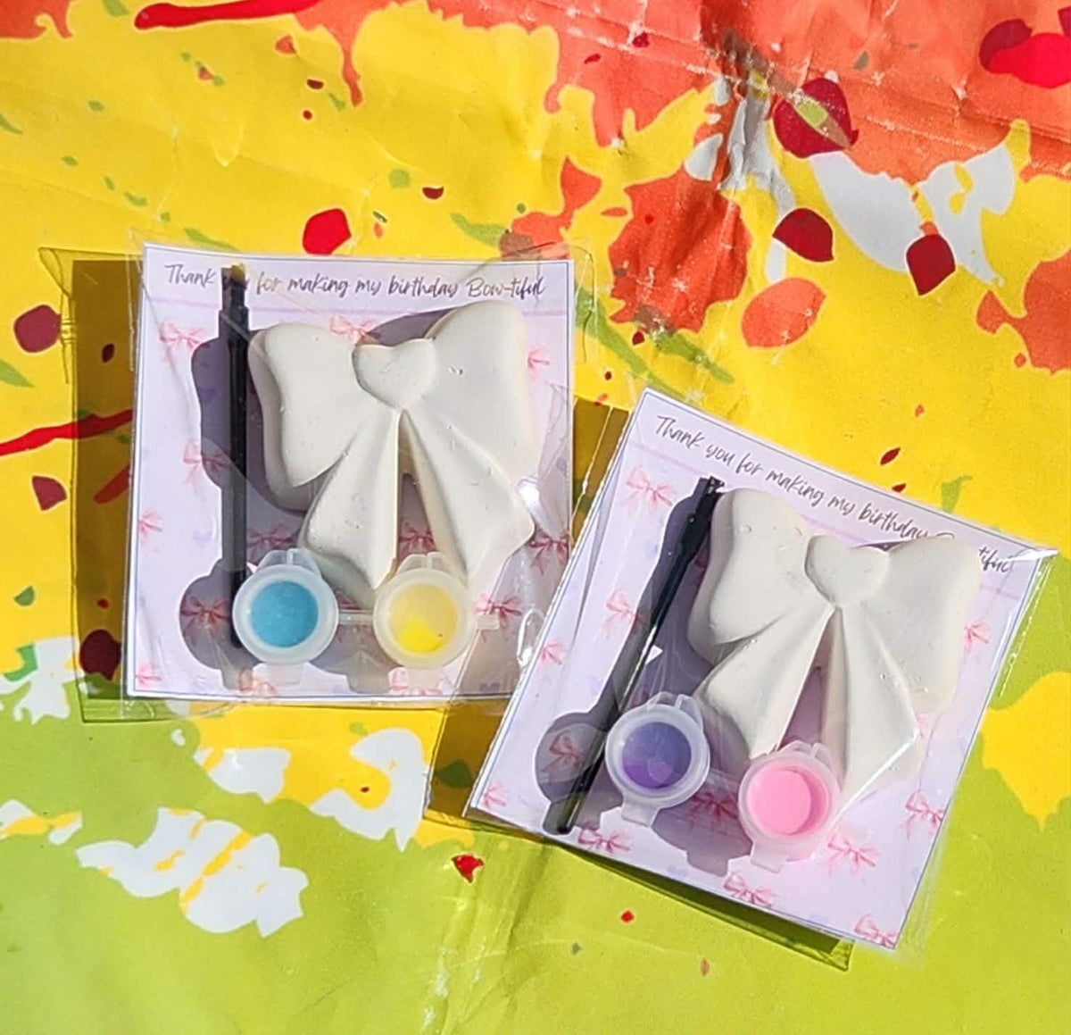 Bow Ballerina Cheer Paint Your Own Kits – Kids Birthday Party Favors, Dance & Cheer Theme Craft, Kids Birthday Craft Activity
