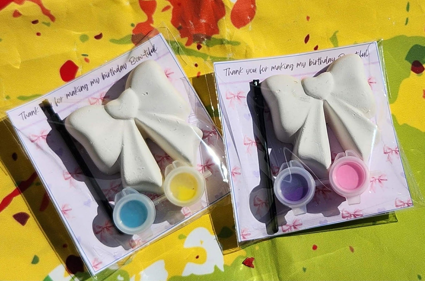 Bow Ballerina Cheer Paint Your Own Kits – Kids Birthday Party Favors, Dance & Cheer Theme Craft, Kids Birthday Craft Activity