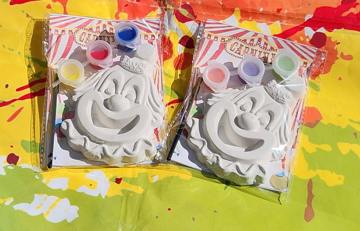Clown Circus Paint Kits for Kids – DIY Birthday Party Favors, Paint Your Own Plaster Craft, Circus Theme Activity
