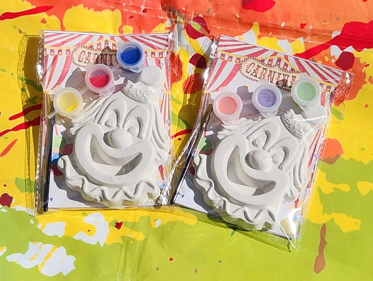 Clown Circus Paint Kits for Kids – DIY Birthday Party Favors, Paint Your Own Plaster Craft, Circus Theme Activity