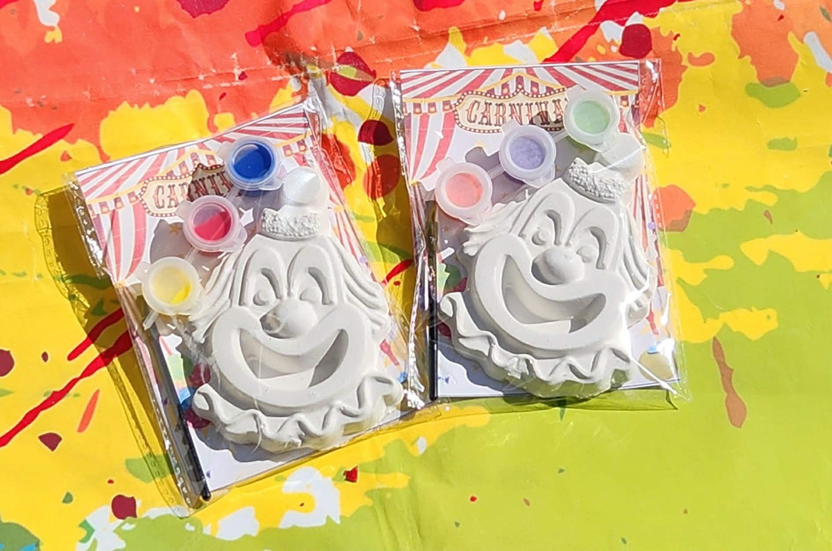 Clown Circus Paint Kits for Kids – DIY Birthday Party Favors, Paint Your Own Plaster Craft, Circus Theme Activity