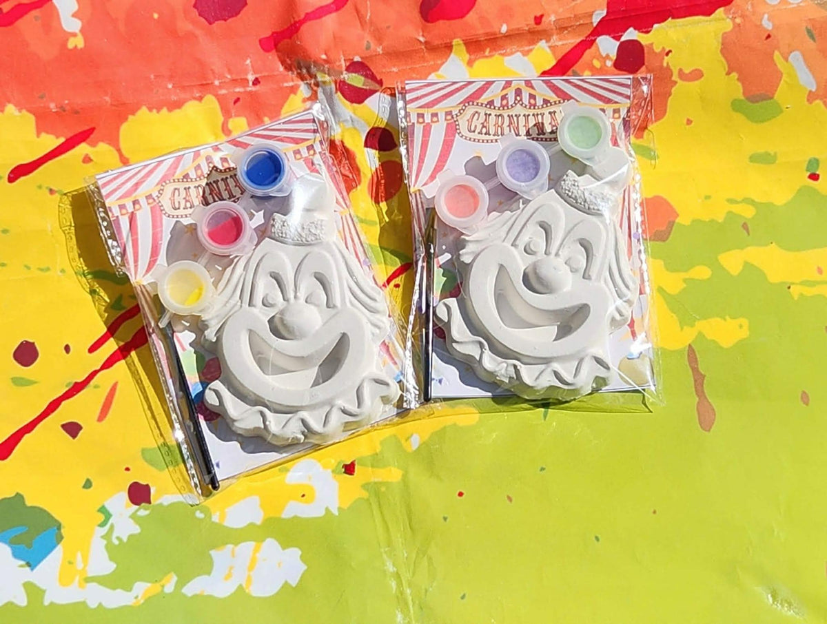 Clown Circus Paint Kits for Kids – DIY Birthday Party Favors, Paint Your Own Plaster Craft, Circus Theme Activity